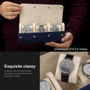3 Slots Watch Roll Travel Case Portable Leather Watch Display Box (Blue) Newly