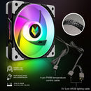 COOLMOON CPU Cooler 3 Pin ARGB FDB Bearing PWM PC Quiet Cooling Fan (Black)