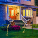 LED Solar Kettle Light Wrought Iron Hollow Flower Water Can Fairy Lamp (B)