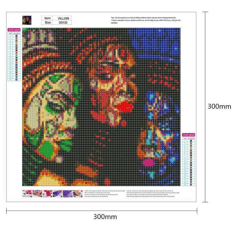 5D DIY Full Drill Diamond Painted Painted Face Unique Style Cross Stitch Mo