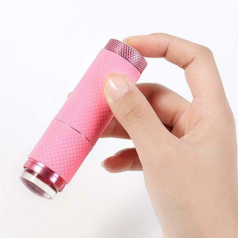 1x Nail Art Silicone Handheld Lamp Mini UV Gel Fast Dry Flashlight Lamps F5P0