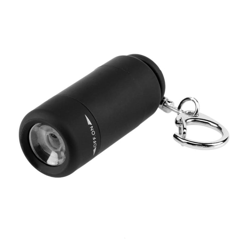 LED Mini Flashlight Portable Key Chain Outdoor Camping Hiking Torch (Black)