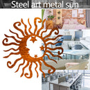 Wall Art Sun Moon Stars Decor Metal Sculpture for Indoor Outdoor (Yellow) Newly