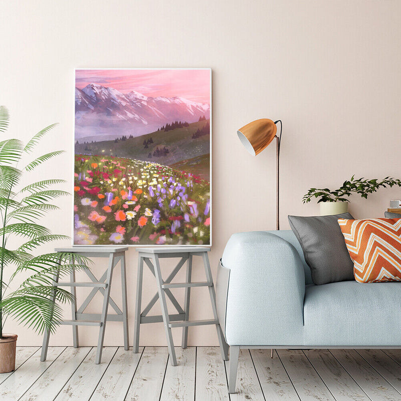 Flower Landscape Oil Paint By Numbers DIY Canvas Set Oil Paint Drawing No Frame