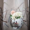 Boho Mirror Ball Hanging Flower Pot Hanger Basket Home Garden Decor (15cm) Newly