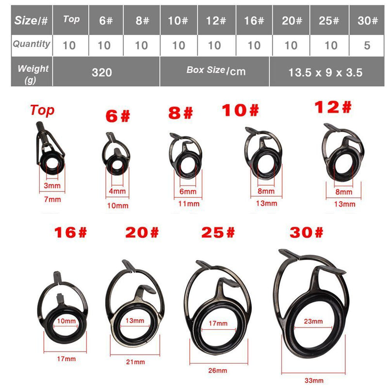 Eye Ceramic Ring Fishing Rod Guide Tackle Box Accessories Tip Repair Kit