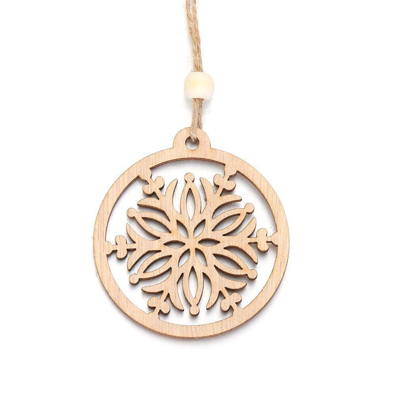 Wooden Pendants Hanging Ornaments Xmas Tree Wood Chip Christmas Decorations