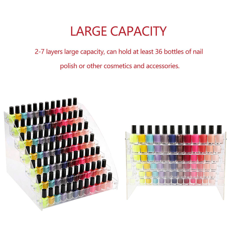 Neckip Large 2-7 Story Acrylic Nail Polish Stand for Up to 84 Nail Polish - Cosme