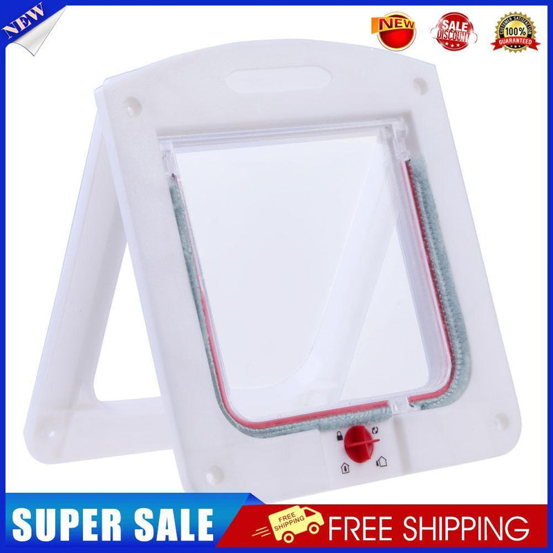 Lockable Cat Flap Door Kitten Dog Pet Lock Suitable for Any Wall White