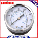 Air Compressor Hydraulic Pressure Gauge 2" Face 0-200 PSI Back Mnt 1/4&quo