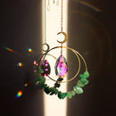 Crystal  Moon Circle Hanging Metal Pendant Home Decor (Green)