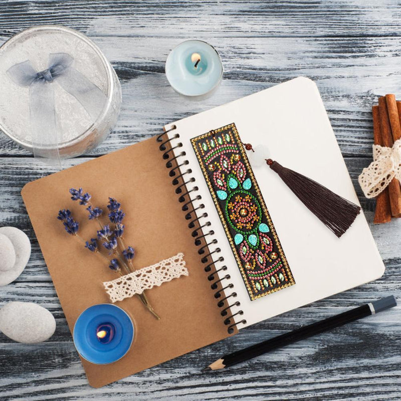 DIY Special Shaped Diamond Painting Creative Tassel Book Marks Leather Bookmark