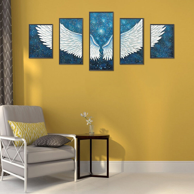 5 Panels Diamond Painting DIY Full Round Drill Mosaic Picture Home Decoration