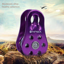 Rock Climbing Pulley Aluminum Bearing Lifting Fixed Rope Equipment (Purple)
