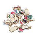 Style Christmas Key Chains Enamel Keychains Lobster Buckle Snowman Bell Tree