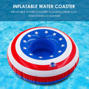 US Flag Inflatable Cup Drink Holder Swimming Pool Coasters Float Bathing Toys