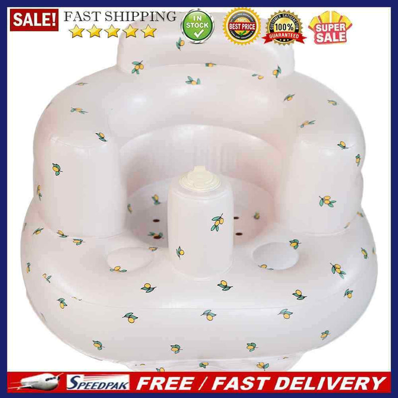 PVC Cute Baby Sofa Learning to Sit Infant Toddler Inflatable Seat Bathing S