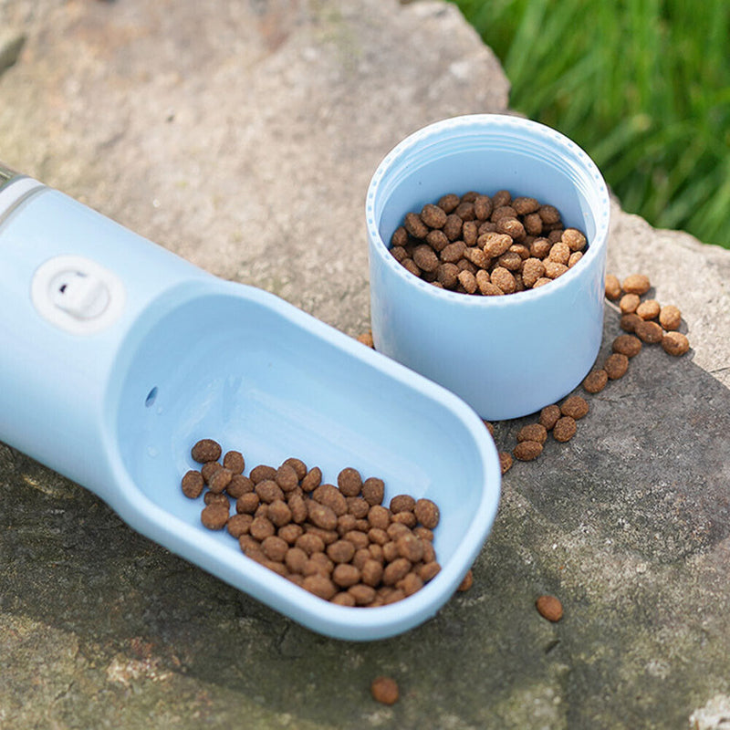 Portable Pet Dog Water Bottle Travel Outdoor Walking Drinking Cups (Blue)