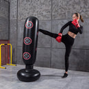 1.6m Inflatable Boxing Bag Training Tumbler Sandbag Stand Pillar (Black 2) Newly