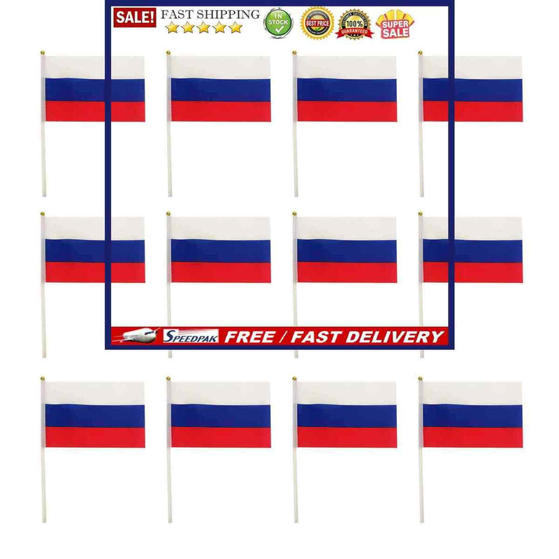 Stick Flag - 12 Pack Hand Held Small Flag Banners on Stick Festival Decorations