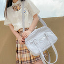 Fashion Women Solid Color Heart Leather Large Crossbody Shoulder Messenger Bag