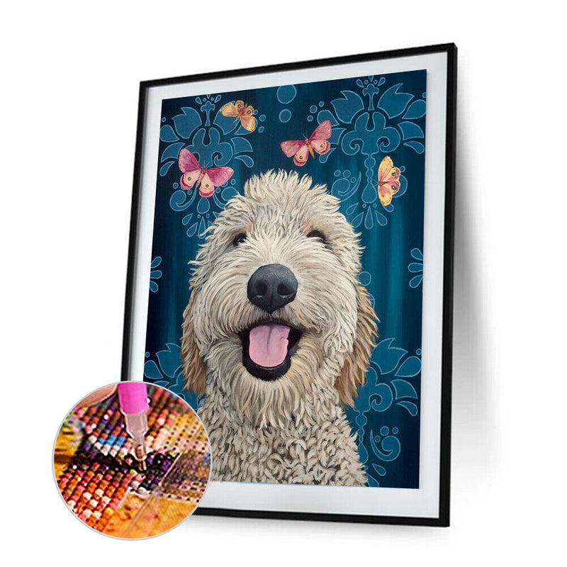 5D DIY Diamond Painting Kits Hairy Dog Full Square Drill Wall Animal Art Craf