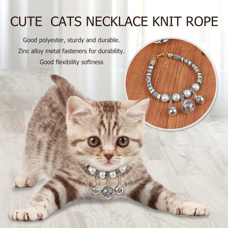 vanpower Dog and Cat Pendant Collar, Braided Rope, with Gloc