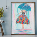 Diamond Painting Umbrella Girl Back Partial Drill Rhinestone Mosaic Art Picture