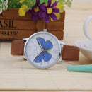 Lvpai Luxury Brand Women Bracelet Leather Butterfly Watch (Brown)