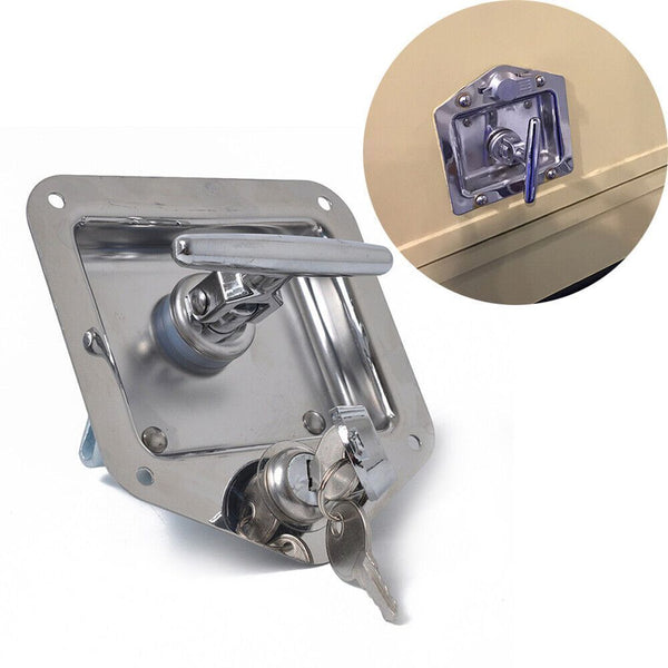 Door Truck Toolbox Cabinet Lock T-Handle Lock Trailer Door Latch Rear Fixing