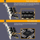 SSU U3V04S+ 4 Port USB 3.0 PCIe Expansion Card PCI Express USB Hub Adapter