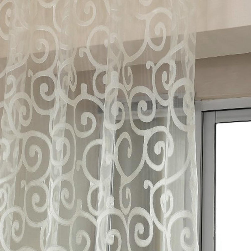 Yarn Window Tulle Curtains Window Voile Curtains for Living Room (White
