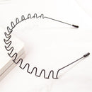 Fashion Wavy Headband Set Casual Headwear Sports Metal Hairband Black Head Hoop