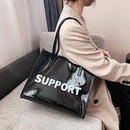Women Transparent Handbag Pouch Composite Bags Stylish Large Tote Underarm Bag