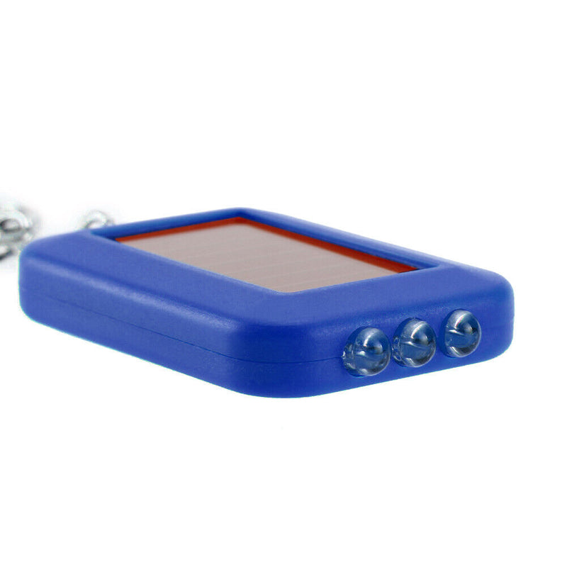 Portable Solar 3 LED Light Keychain Key Ring Outdoor Emergency Torch Flashl