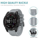 Silicone Strap for Garmin Fenix 7/6 Pro/5 22mm Sport Watch Bracelet (Gray) Newly