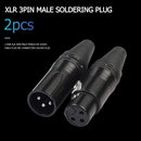 1 Pair XLR 3Pin Male Female DIY Audio Cable Connectors Solder Plug (Black) Newly