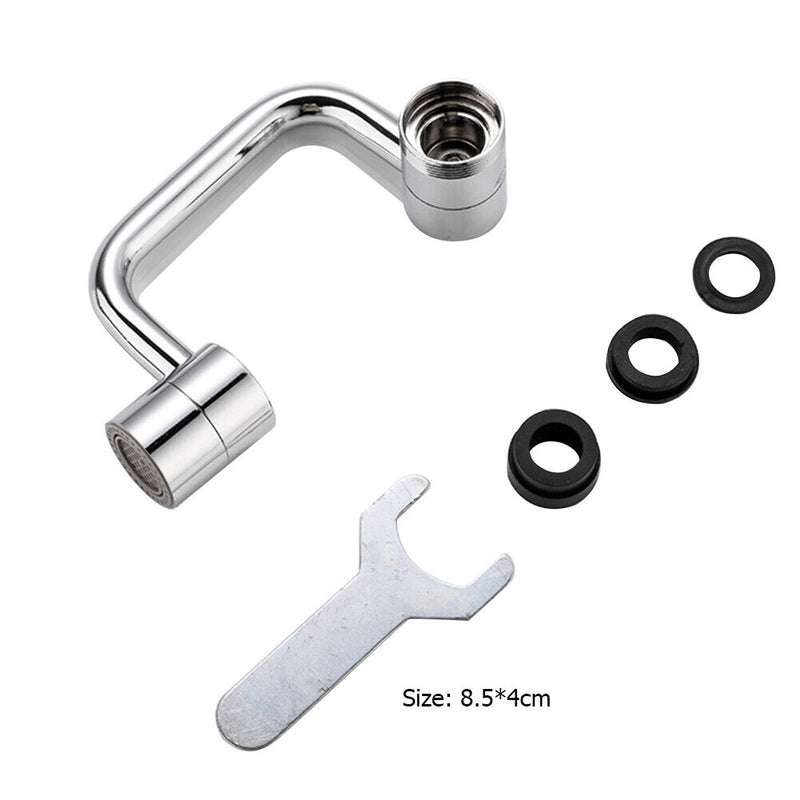 #A 1080 Degree Rotation Faucets Extender Stainless Steel Splash-proof Booster He