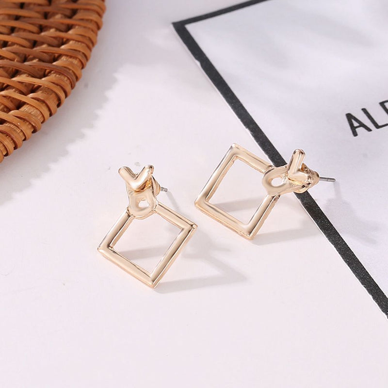 Design Boho Jewelry Square Ear Studs Geometric Earrings Triangle Dangle Drop
