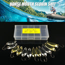 Paillette Feather Treble Hook Fishing metal Lures Spoon Spinner Crank Bait