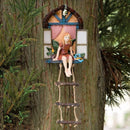 Ladder Garden Decor Window Door Sculpture Fairy House Hanging Tree Statue