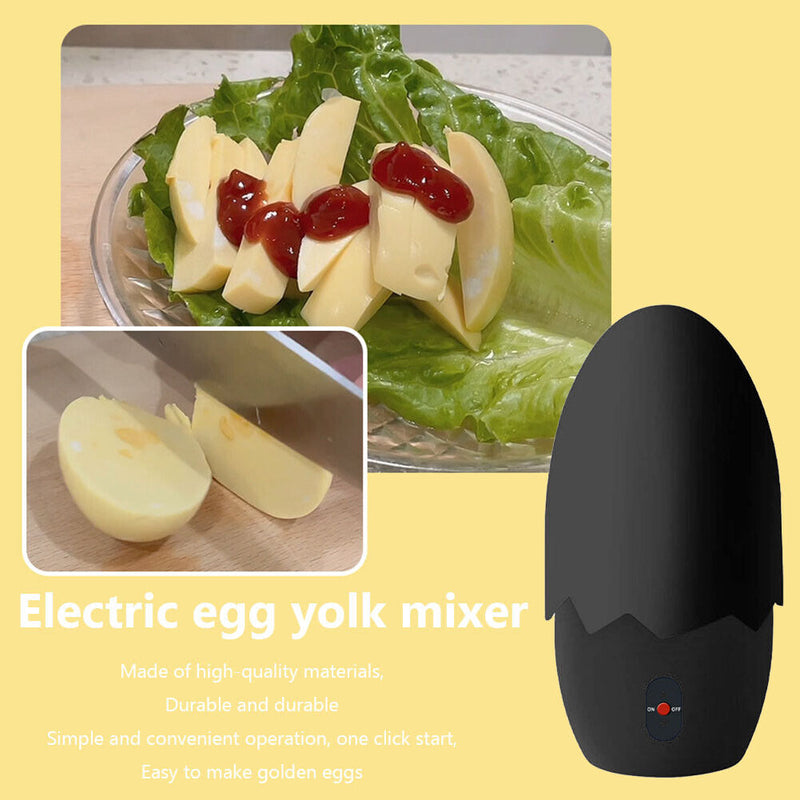 Kitchen Electric Golden Egg Maker Yolk White Mixer Egg Shaker (EU Black)