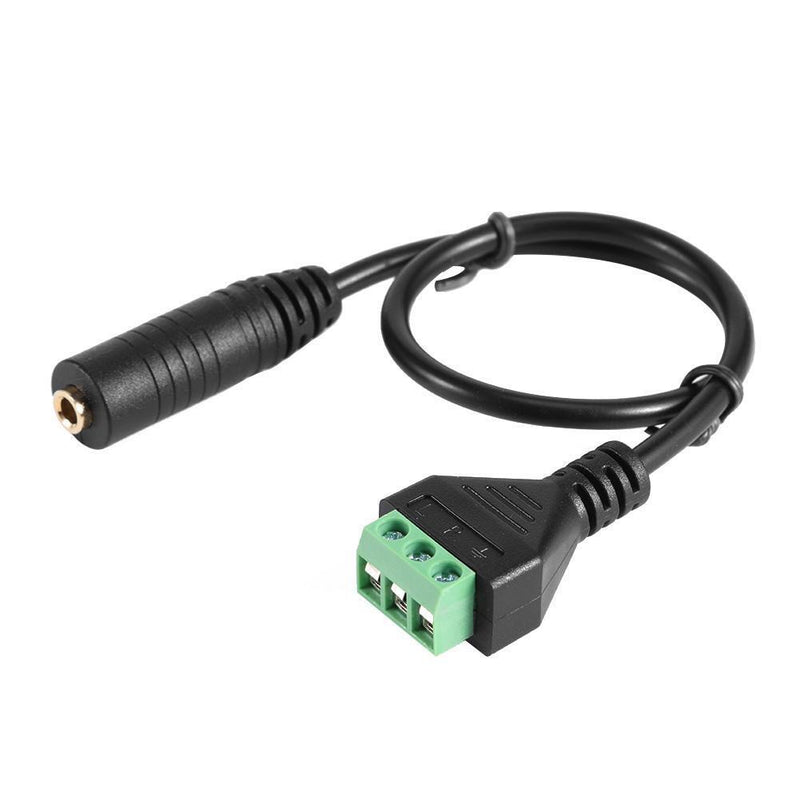 3.5mm Stereo Female Jack to AV Screw Video Balun Terminal Plug Cable 30cm