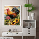 Full Cross Stitch 11CT Cotton DIY Rooster Counted Embroidery Hanging Painting