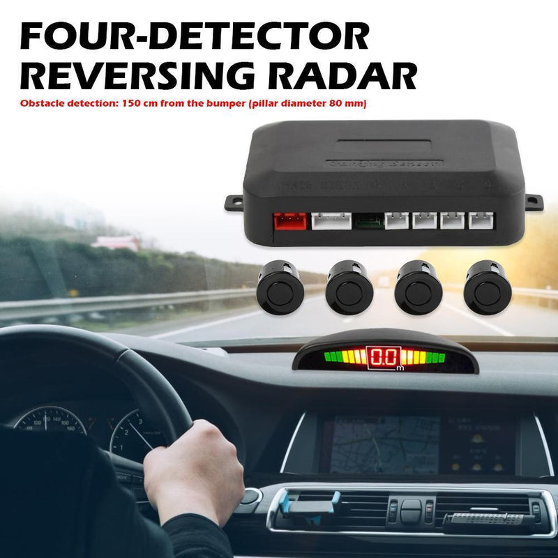 4 Sensors LED Display Car Parking Sensor Kit Backup Reverse Radar Monitor System