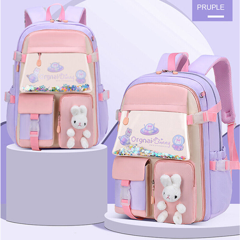 #A Cute Cartoon Bunny Backpack Girls Student Kindergarten Princess School Book B