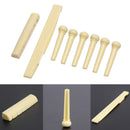 6-String Guitar Bridge Pins Saddle Nut Acoustic Cattle (Yellow) Newly