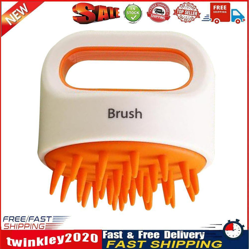 Silicone Scalp Head Massager Comb Handheld Hair Washing SPA Brush (Orange) Newly