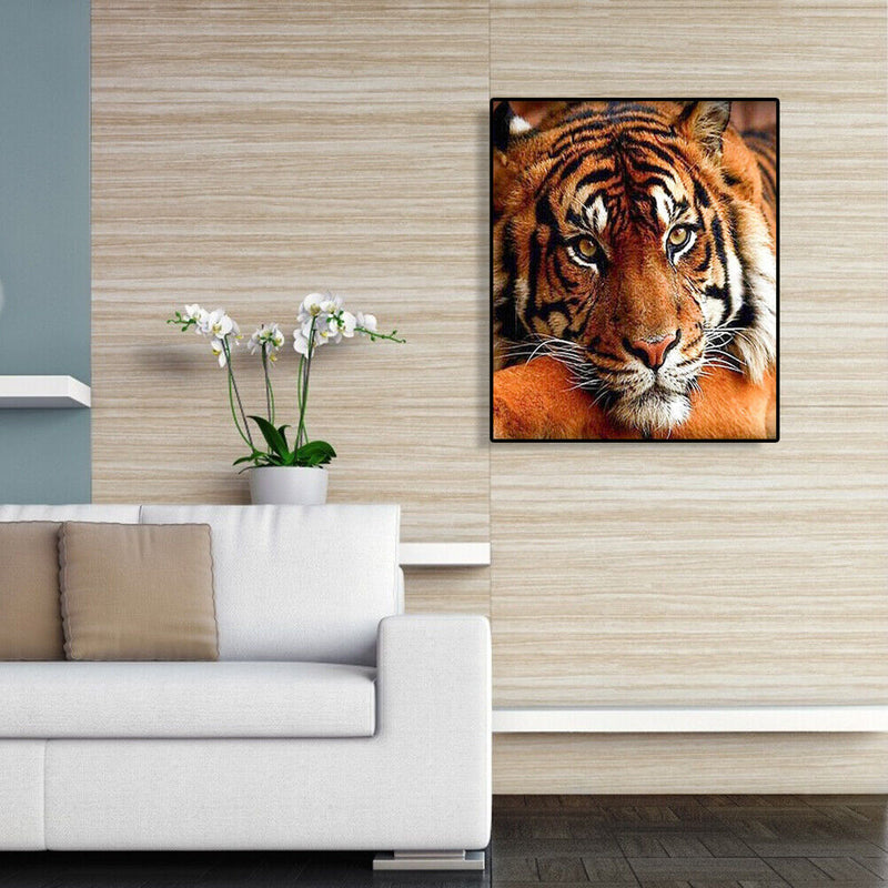 Painting By Numbers Kit DIY Quiet Tiger Hand Painted Canvas Oil Art Picture Gift