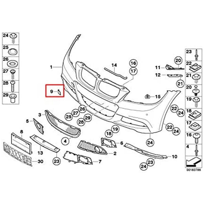 For BMW 3 LCI E90 E91 2009-2012 M SPORT Front Bumper Tow Hook Eye Cover 7891391